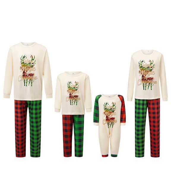 Shadoumai Christmas Pajama Family Matching Pajamas Sets Christmas Pjs Sleepwear Outfits for Christmas Holiday Xmas Party