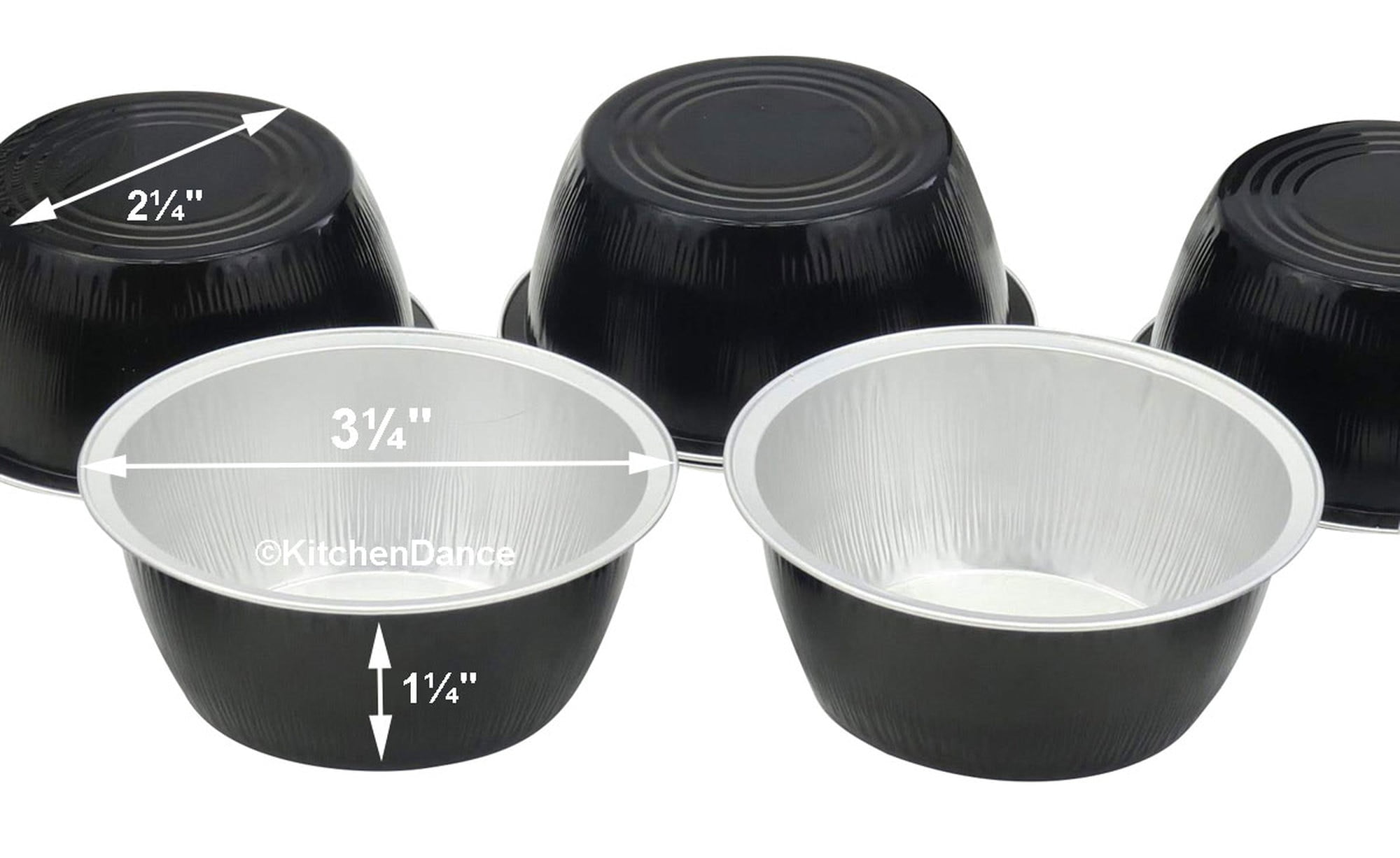 KitchenDance 4 ounce colored aluminum ramekinsbaking cupscolor and