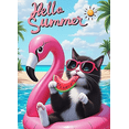 thumbnail image 4 of Summer Theme Banner Hello Summer Cat Design Inflatable Flamingo Illustration for Beach Party Outdoor Decoration Vacation Fun, 4 of 7