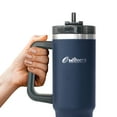 thumbnail image 3 of Outdoors Professional 40-oz. Stainless Steel Double-Walled Insulated Tumbler with Straw (Navy Blue), 3 of 9