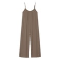 thumbnail image 6 of HAIJIE Linen Rompers for Women Casual Sleeveless Short Overalls Spaghetti Strap Shorts Jumpsuit with Pockets (Khaki,L), 6 of 7