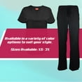 thumbnail image 7 of Natural Uniforms Women's Ultra Soft Stretch Drop-Neck 2 Pocket Scrub Top and Pants 82009200N (Black, X-Small), 7 of 7