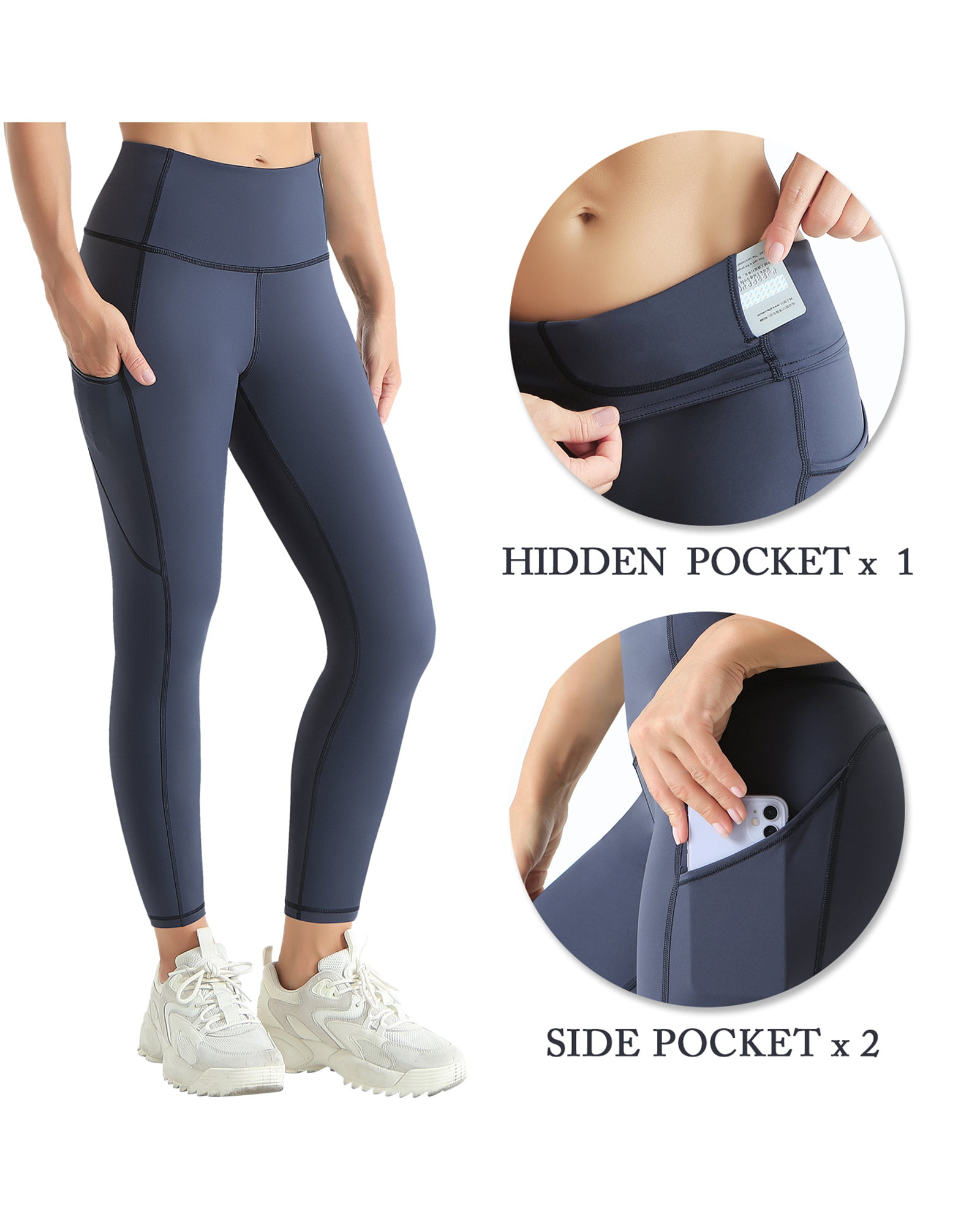 Pop Fit Navy Side Pocket and Vents Leggings- Size XL (Inseam 25.5”)
