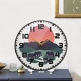 thumbnail image 4 of Yayeee Wall Clock for Living Room 9.5 inch Battery Operated Round with Holder, Abstract Elephant, 4 of 7