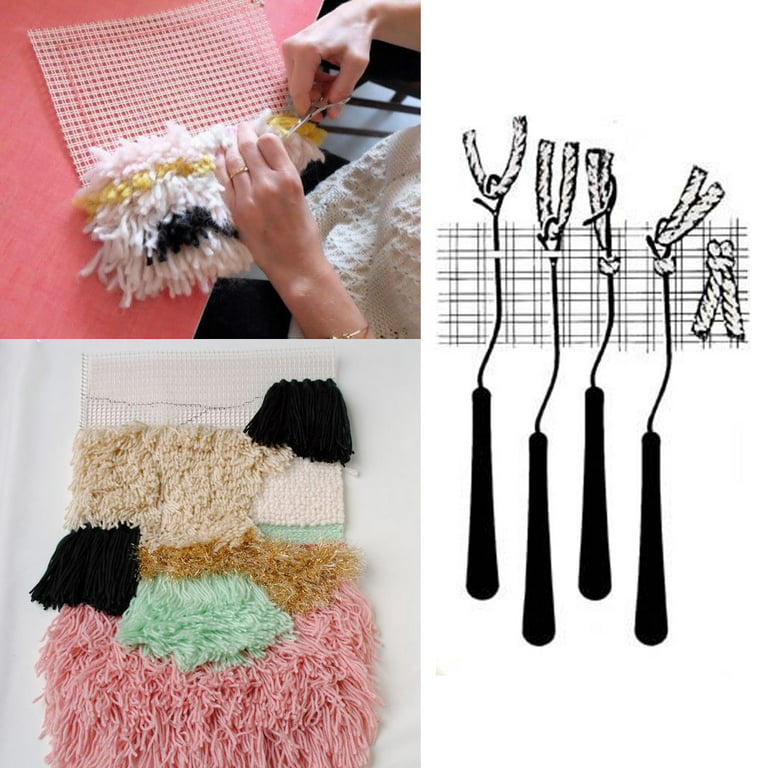 Zyxyxz Latch Hook Kit for Adults DIY Hook Rugs Kits for Adults  with Preprinted Canvas Unfinished Crochet Embroidery Carpet Set Decorations