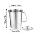 thumbnail image 2 of Stainless Steel Pitcher with Lid, 70 oz Metal Measuring Cup with Marking with Handle, 2 L Large Mouth Graduated Beakers, Milk Frothing Jug for Espresso Machines, Latte Art, Iced Tea, Hot/Cold Water, 2 of 8