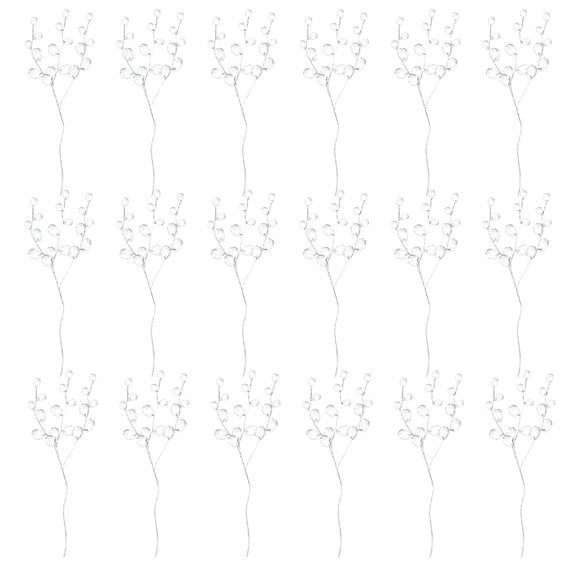 Milisten 60 Pieces White Crystal Floral Picks with Aluminum Wire Stems for Wedding Bouquets and Flower Arrangements