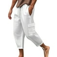 thumbnail image 2 of Tdoqot Mens Pants Casual Linen Wide Leg Baggy Chinos Pants Men White Size 2XL, 2 of 6