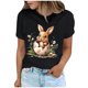 thumbnail image 2 of Tops de Cuello Alto para las Mujeres Amante Impreso Camiseta Cuello Redondo Manga Corta, Poliéster Spandex, 2 of 7