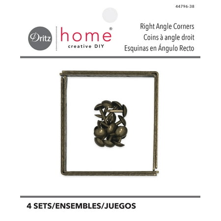 UPC: 0072879303506 | Dritz Home Textured Right Angle Corners Small 3 Packs Antique Brass