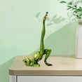 thumbnail image 4 of Animal Yoga Frog Figurines Studio for Tabletop Office Desktop Home Single leg bridge, 4 of 8