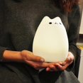 thumbnail image 5 of Lámpara de noche LED portátil de silicona con forma de gatito adorable, recargable por USB, luz nocturna infantil con luz blanca cálida y 7 modos de respiración de colores, control táctil, Chr, 5 of 5