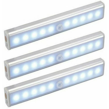 

Set of 3 10 LED lights wireless USB rechargeable magnetic motion sensor portable. Closet light portable emergency light children s night light auxiliary light