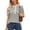 Beige, variant on Womens T-Shirts Ruffle Neckline Striped Pattern Short Sleeve Loose Fit Pullover Summer Tops Breathable Cotton Blend Knit Soft Texture Clothing Item Coffee M