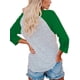 thumbnail image 1 of Sonducket Blusas de manga tres cuartos Camiseta de algodón con manga 3/4 estampada para mujer Blusa diaria informal Tops, Negro, L Prendas para la parte del cuerpo Verde S Sonducket AP003797-11, 1 of 5