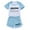 Light Blue, variant on Kids Girl Summer Outfits Letter Short Sleeve Casual T-Shirt Tops and Shorts Pants Girl 2 Piece Outfits 7-8 Years Girl Clothes Cute Girl Clothing