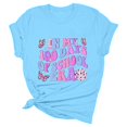 thumbnail image 5 of TSADFHJI Chandails en Molleton pour Femmes Petites Chemises Décontractées Imprimées Col Rond Manches Courtes Tee Tops Tunique Blouse m Bleu Ciel, 5 of 5