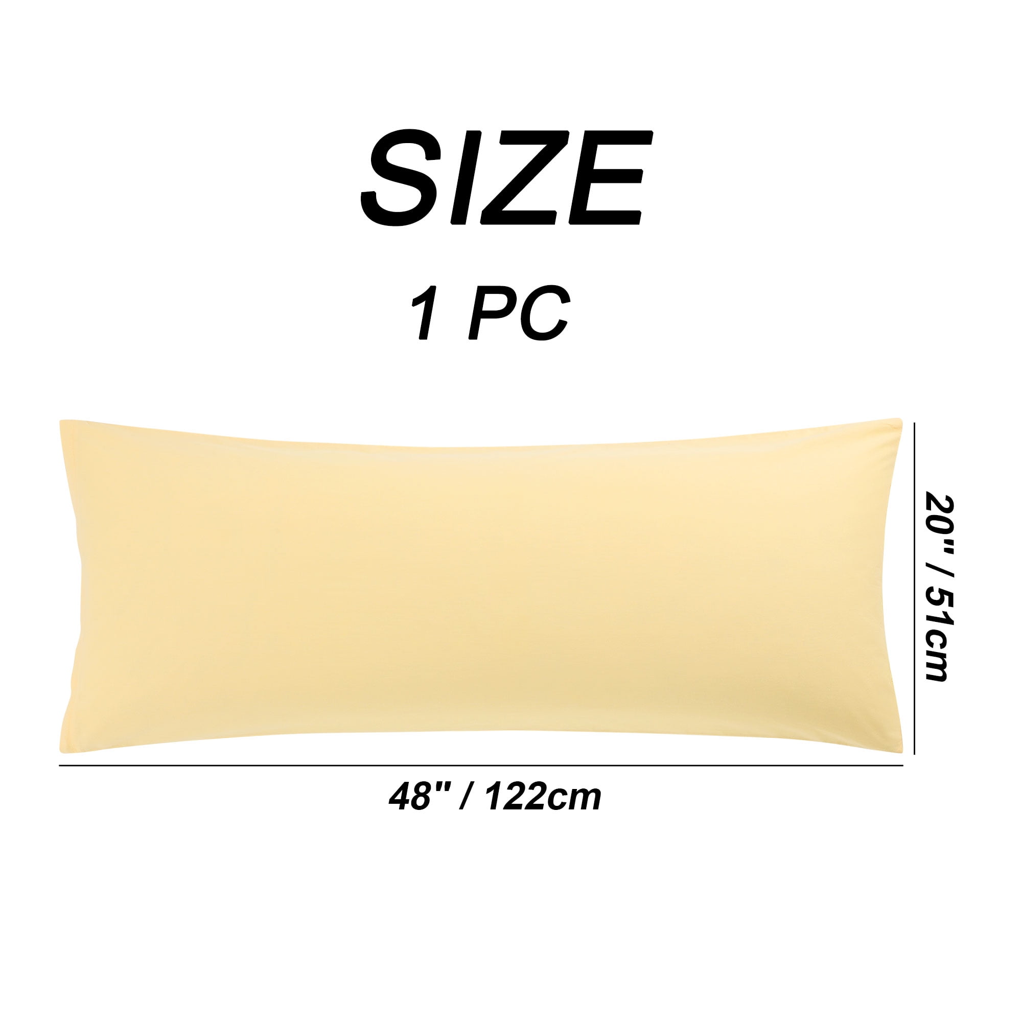 REGALWOVEN Zippered Body Pillow Cover Egyptian Cotton Pillowcases, Standard Apricot