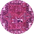 thumbnail image 1 of Ahgly Company Machine Washable Indoor Round Animal Pink Traditional Area Rugs, 5' Round, 1 of 4