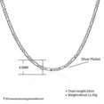 thumbnail image 2 of Nueva joyería de moda, collar de cadena plana de tres intervalos de plata esterlina 925 simple de 4 mm para regalo unisex para hombre y mujer, 20 pulgadas, 2 of 5