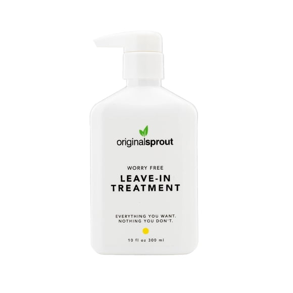 Tratamiento acondicionador sin enjuague y desenredante original Sprout Worry Free para todo tipo de cabello 10 oz. Botella