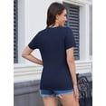 thumbnail image 2 of Basic T Shirts for Women Short Sleeve Casual Summer Tops Trendy Solid Loose Fit Tshirt, 2 of 4