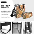 thumbnail image 6 of Transparent Backpack Meal Bag Three-Piece Set With Convenient Access Backpack Meal Bag Equipped With Two Net Pockets For Work Travel Sports Yellow Background With Flowers, 6 of 8