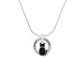 thumbnail image 2 of Delight Jewelry Silvertone Large 2-D Black Cat Back Laugh Ring Charm Necklace, 18", 2 of 4