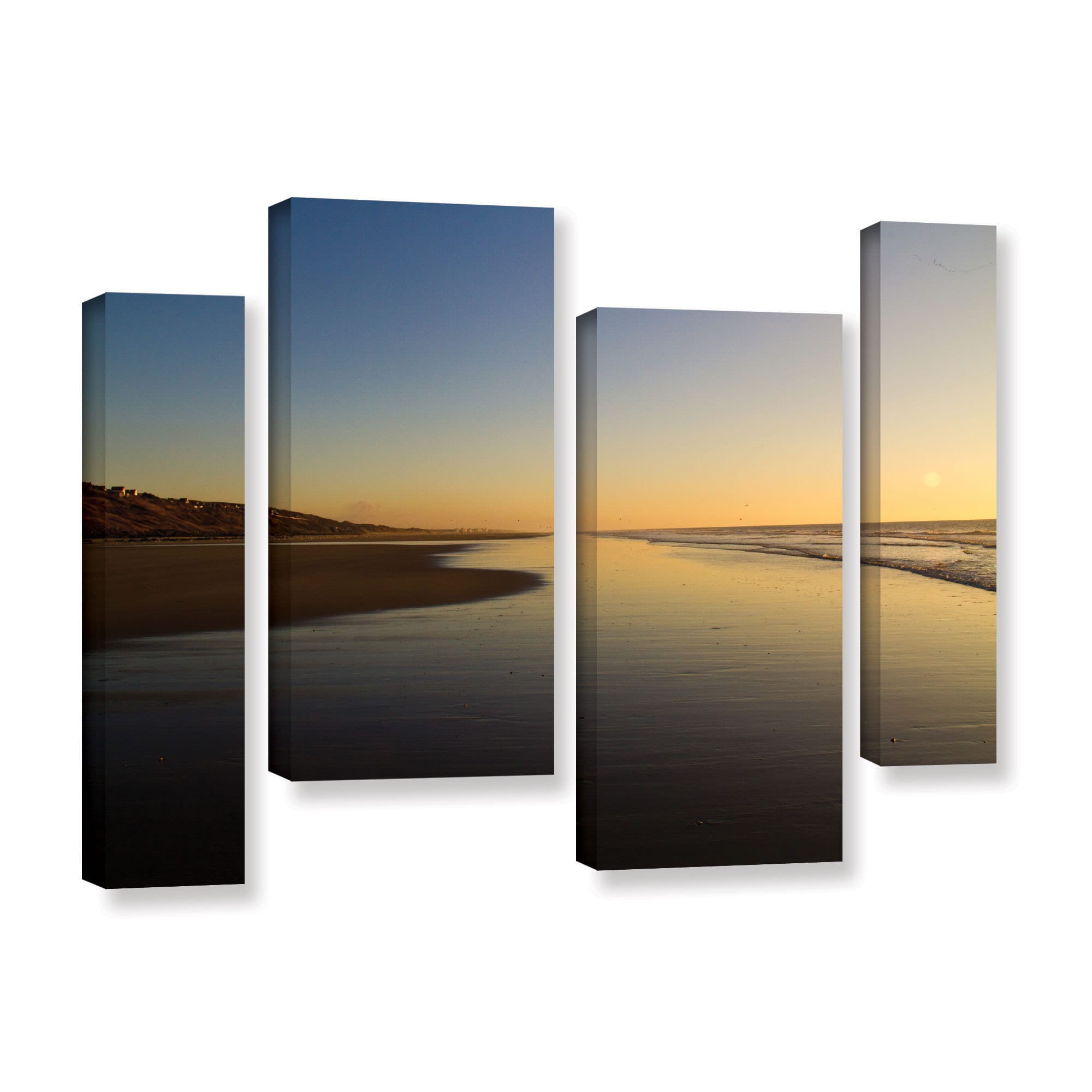 ArtWall Lindsey Janich 'Equihen Plage' 4 Piece Gallery-Wrapped Canvas Artwork, 24 by 36"
