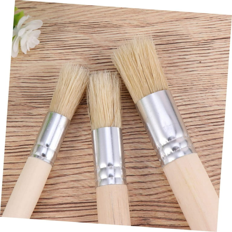 3Pack Chalk and Wax Paint Brushes Bristle Stencil Brushes for Wood  Furniture Home Wall Decor