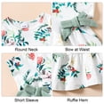 thumbnail image 4 of CARETOO Toddler Baby Girl Clothes Summer Outfits Set T-Shirt Casual Shorts Headband 3Pcs 95% Cotton, 4 of 10