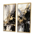 thumbnail image 3 of Designart "Fluid Fusion in Gold and Grey II" Abstract Framed Wall Art Set Of 2 - Gold Abstract Framed Canvas Set For Living Room Decor, 3 of 6