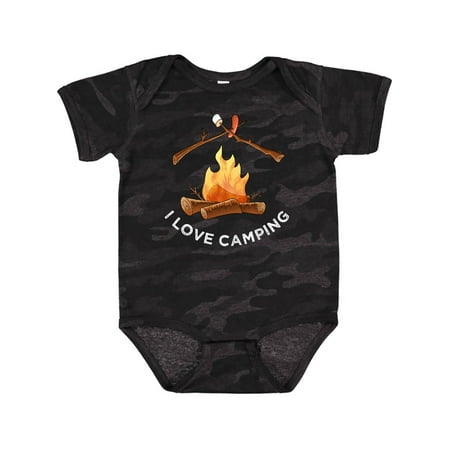 

Inktastic I Love Camping Campfire with Marshmallow and Hot Dog Gift Baby Boy or Baby Girl Bodysuit