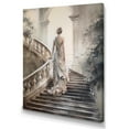 thumbnail image 2 of Designart "Stunning Girl By The Stairs II" Woman Romantic Canvas Art Print, 2 of 5