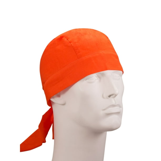 Bandana.com - Wide Band Orange Cotton Doo Rag - Single Piece - Walmart