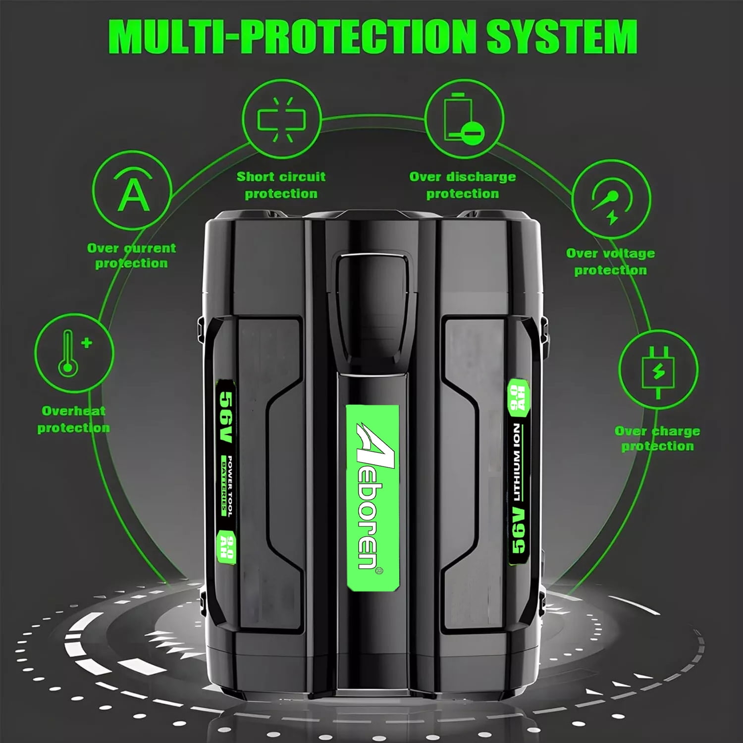 2Pack 5.0Ah Replacement for EGO 50.4V(56Vmax) Lithium Battery BA2800T BA2800 5000mah with Fuel Gauge Compatible with Ego Power Tools