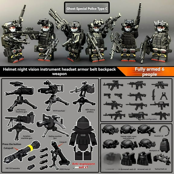 NWJ Building Block Toy Soldiers Mini Figures Ghost Heavy Armor Special Forces Assembled Children's Toy Gift
