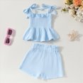 thumbnail image 4 of Toddler Baby Girl Outfits Solid Summer Clothes Sleeveless Camisole Linen Pants Set Baby Summer Outfits Kaprioy Toddler Girl Clothes 6 9 12 18 24 Months 2T 3T 4T 5T, 4 of 5