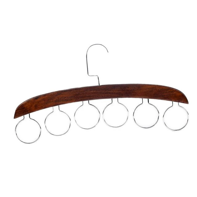 Bufanda Tie Hanger 6 Círculos Slots Perfecl Soporte para organizador de colgadores para bufandas Almacenamiento Para Calcetines Bufandas Rack Belt Mufflers And Shawl Accesori Café