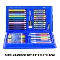 thumbnail image 1 of Juego de tablero de dibujo para lápices de colores para niños, crayones, acuarelas, bolígrafos (42 piezas, azul) Likrtyny Para estrenar, 1 of 8