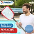 thumbnail image 3 of ProTuff Flat Pool Skimmer Net - Unlimited Free Replacements - Pro Grade Durability for Leaf, Pollen & Small Debris Surface Cleaning - Nearly 14 Fine Mesh Silt Net Skimmer, 3 of 7
