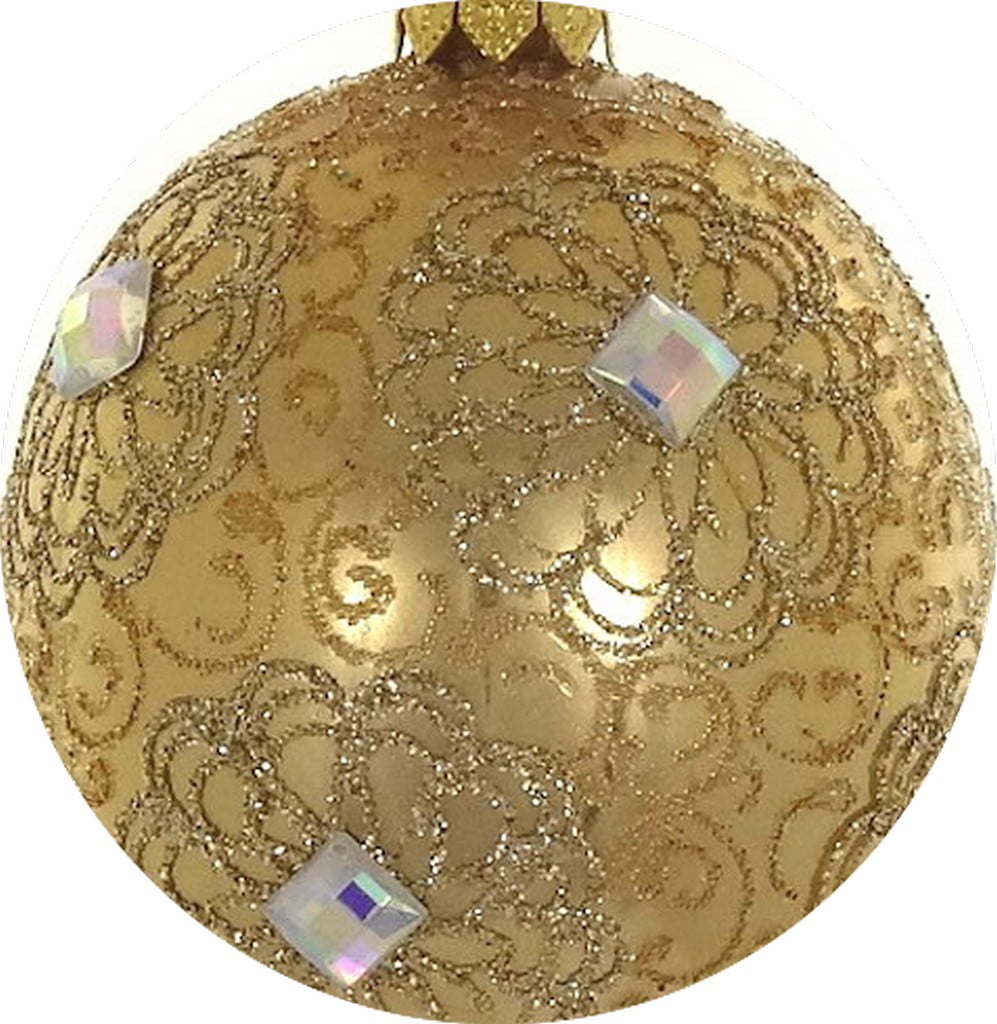Mouth Blown Polish Glass Gold Amp Amp Clear Christmas Ornament Walmart Com Walmart Com