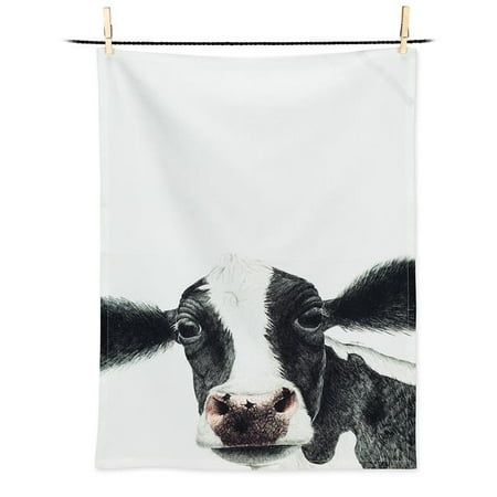 

Abbott Collections AB-56-KT-CN-05 20 x 28 in. Rosa Cow Tea Towel White & Black