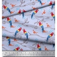 thumbnail image 2 of Soimoi Poly Georgette Fabric Branches,Leaves & Macaw Parrot Bird Print Fabric by Yard 42 Inch Wide, 2 of 3