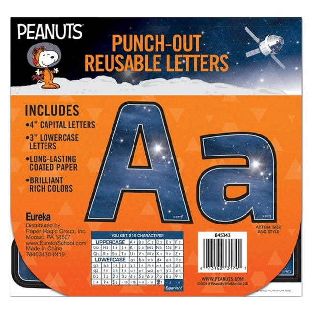 Eureka EU-845343-3 Peanuts Nasa Deco Letters - Pack of 3