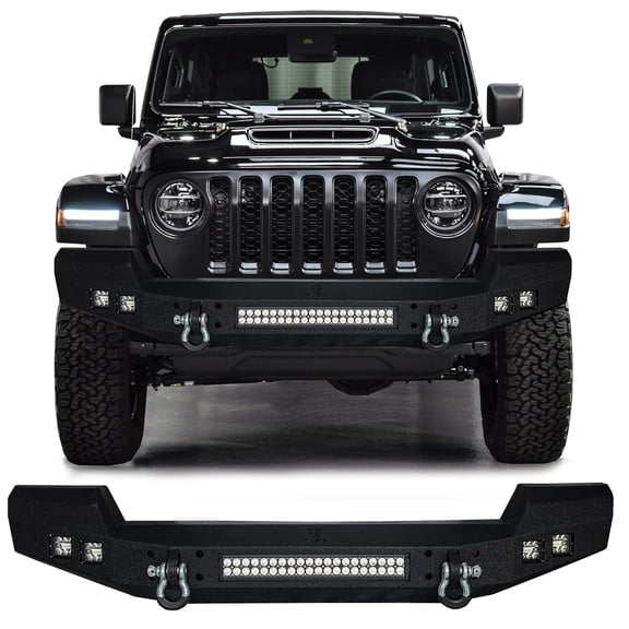 Vijay Full Width Front Bumper for 2018-2024 Jeep Wrangler JL/JLU with LED Lights