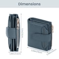 thumbnail image 2 of Small Wallet for Women, Stylish Leather Bifold Wallets Purse for Men with ID Window, Card Holders, RFID Blocking Lightweight, Blue, 2 of 7