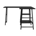 thumbnail image 4 of L-Shaped Computer Desk with Shelves, 47.2-Inch Corner Desk Writing Table Study Workstation Space Saving for Home Office, Black, 4 of 8