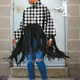 thumbnail image 2 of Pompotops Automne et Hiver Femmes Casual Imprimé en Vrac Manches Longues Pompon Col Sweatshirts Tops, 2 of 8