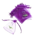 thumbnail image 3 of 20 bolsitas de organza vacías con cordón para lavanda, hierbas y especias. Color morado., 3 of 8